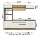 Ver imagem 4 de Armário de Cozinha Completa 270cm Rustic Branco Glamy Madesa 10