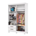 Ver imagem 4 de Guarda-Roupa 4 Portas 2 Gavetas com Pés Genova Branco