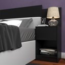 Ver imagem 1 de Cabeceira de Solteiro Altesa 1 Gavetas 1 Nichos Preto