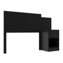 Ver imagem 3 de Cabeceira de Solteiro Altesa 1 Gavetas 1 Nichos Preto