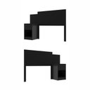 Ver imagem 4 de Cabeceira de Solteiro Altesa 1 Gavetas 1 Nichos Preto