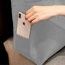 Almofada para Cabeceira de Cama Solteiro 90 Cm com Porta Celular Apoio para Costas Suede Cinza - 2