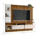 Ver imagem 2 de Painel para TV Villa Mistral 183cm MDF Ripado Freijó Off White com Gaveta e Nicho Lukaliam Móveis
