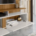 Ver imagem 3 de Painel para TV Villa Mistral 183cm MDF Ripado Freijó Off White com Gaveta e Nicho Lukaliam Móveis