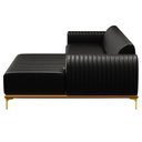 Ver imagem 6 de Sofá 2,45M 4 Lugares com Chaise Direito Pés Gold Molino B-159 Corano Preto