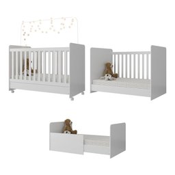 Quarto Completo com Colchão, Poltrona de Amamentação e Puff Pimpolho Multimóveis MP4103 Branco/ - 4