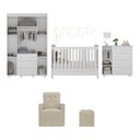 Ver imagem 6 de Quarto Completo com Colchão, Poltrona de Amamentação e Puff Pimpolho Multimóveis Mp4103 Branco/