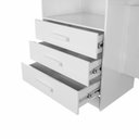 Ver imagem 5 de Guarda-Roupa Solteiro 5 Portas 3 Gavetas com Cabeceira e Baú Yescasa Branco