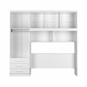 Ver imagem 4 de Guarda-Roupa Solteiro 5 Portas 3 Gavetas com Cabeceira e Baú Yescasa Branco