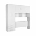 Ver imagem 2 de Guarda-Roupa Solteiro 5 Portas 3 Gavetas com Cabeceira e Baú Yescasa Branco