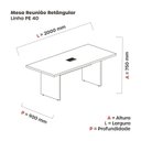 Ver imagem 2 de Mesa de Reunião Retangular Pé Painel 200x90cm com Power Box Marrom/Noce Marromle/Grafito