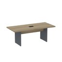 Ver imagem 1 de Mesa de Reunião Retangular Pé Painel 200x90cm com Power Box Marrom/Noce Marromle/Grafito