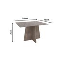 Ver imagem 3 de Sala de Jantar Completa Lótus C/ Vidro 105cm + 4 Cadeiras Cad131 Freijó/bronze/bege - Kappesberg
