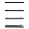Jogo de Kit com 4 Prateleiras Pretas Organizadora 70x20x1,5cm com Suporte - 6