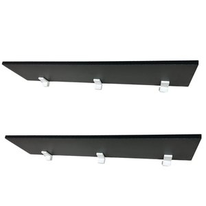 Jogo de Kit com 4 Prateleiras Pretas Organizadora 70x20x1,5cm com Suporte