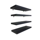 Ver imagem 5 de Jogo de Kit com 4 Prateleiras Pretas Organizadora 70x20x1,5cm com Suporte