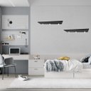 Ver imagem 4 de Jogo de Kit com 4 Prateleiras Pretas Organizadora 70x20x1,5cm com Suporte