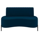 Ver imagem 5 de Sofá 2 Lugares 135cm Pés Aço Preto Tamar K04 Veludo Azul - Mpozenato