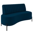 Ver imagem 1 de Sofá 2 Lugares 135cm Pés Aço Preto Tamar K04 Veludo Azul - Mpozenato