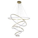 Ver imagem 4 de Lustre Pendente Led Luxo 6 Anéis 120 Cm