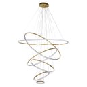 Ver imagem 2 de Lustre Pendente Led Luxo 6 Anéis 120 Cm