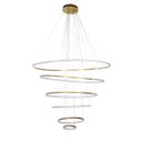 Ver imagem 1 de Lustre Pendente Led Luxo 6 Anéis 120 Cm