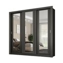 Ver imagem 2 de Guarda Roupa Casal 3 Portas Doha com 3 Espelhos Carraro Preto Touch