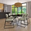 Ver imagem 3 de Cadeira Sala de Jantar Encosto e Assentos Estofados Linho Jaraguá