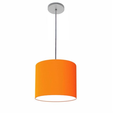 Lustre Luminária Pendente Vivare Free Lux Pe-4107cz Cúpula em Tecido 25x20cm