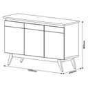 Ver imagem 2 de Aparador para Sala Buffet Classic 3 Portas Off White Freijó - Imcal