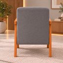 Ver imagem 3 de Poltrona Decorativa Madeira Maciça Nobre Suede Luxo Moderna