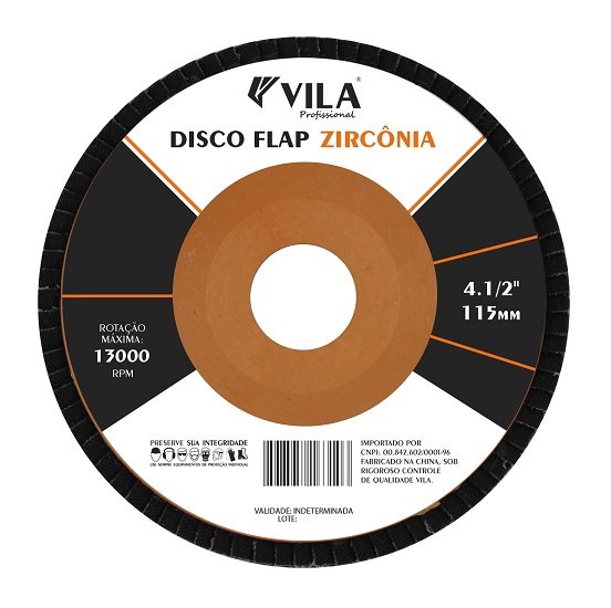 Disco Flap Zirconia 4.1/2" Profissional G120 T27 Vila - 1