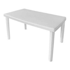 Mesa Retangular 6 Lugares Com Pés Plásticos (me4):Branco