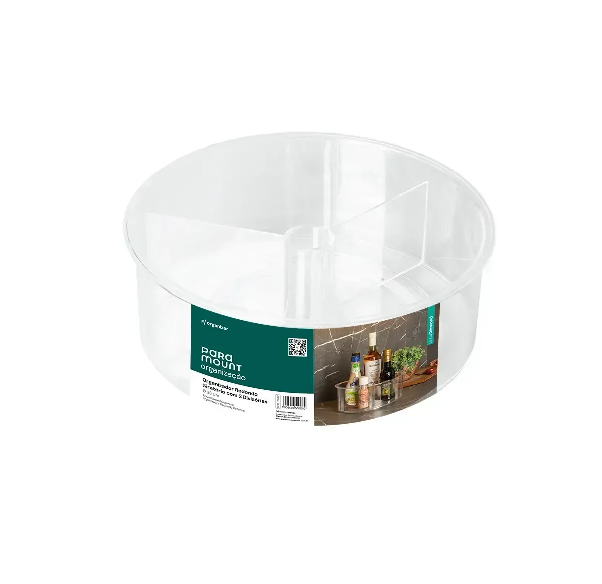 2x Organizador Redondo Giratório Elegance com 3 Divisórias