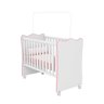 Berço Simples Certificado Inmetro Doce Sonho Branco Rosa - 2