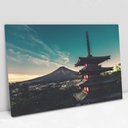 Ver imagem 1 de Quadro Decorativo em Canvas Templo Monte Fuji - Moldura Madeira - 60 x 40cm