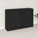 Ver mais imagens de Armário Médio para Escritório 1,60 m com 4 Portas, Chave e 3 Prateleiras F5 Office Cor:Preto