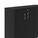 Ver imagem 4 de Armário Médio para Escritório 1,60 m com 4 Portas, Chave e 3 Prateleiras F5 Office Cor:Preto