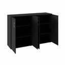 Ver imagem 7 de Armário Médio para Escritório 1,60 m com 4 Portas, Chave e 3 Prateleiras F5 Office Cor:Preto