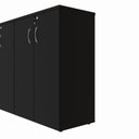 Ver imagem 5 de Armário Médio para Escritório 1,60 m com 4 Portas, Chave e 3 Prateleiras F5 Office Cor:Preto