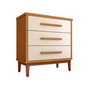 Ver imagem 2 de Cômoda para Quarto 3 Gavetas Charlotte Nature / Off White