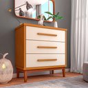 Ver imagem 1 de Cômoda para Quarto 3 Gavetas Charlotte Nature / Off White