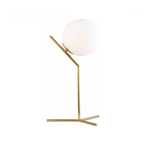 Abajur Mystic Metal Dourado e Vidro Leitoso Sky-3080ab Skylight