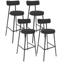 Ver imagem 1 de Kit 04 Banquetas Altas Bar Cozinha Sala De Jantar Em Aço Milão L02 Suede Preto - Lyam Decor