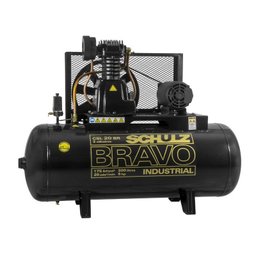 Compressor De Ar Schulz - Csl 20br/200 Bravo - 20 Pés 200 Litros 175 Libras 380/660v Trif - 1 Compressor De Ar Schulz - Csl 20br/200 Bravo - 20 Pés 200 Litros 175 Libras 380/660v Trif - 1