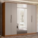 Ver imagem 1 de Guarda Roupa Casal Atrice 6 Portas + 2 Espelhos - Demobile:nogueira Touch/nude Prime Tx