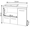 Ver imagem 2 de Balcão Armário Gabinete de Cozinha para Fogão Cooktop 5 Bocas e Forno 3 Portas Alana Mobília