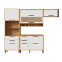 Ver imagem 3 de Armário de Cozinha Compacta Modulada 4 Peças 7 Portas com Vidro 274cm 100% MDF Vicenza Espresso Móveis Branco/Amêndoa/Brilho