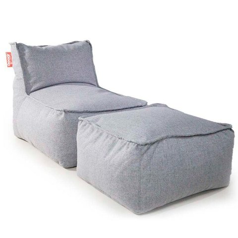 Poltrona Mary com Apoio de Pés, Puff Super Confortável e Leve sem Estrutura de Madeira