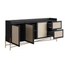 Ver imagem 3 de Balcão Buffet 3 Portas 180cm Palhinha Nero/dourado